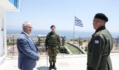 Τασούλας από επιτηρητικό φυλάκιο Αγαθονησίου: Αποφασιστικότητα να υπερασπιστούμε την κυριαρχία μας έναντι οποιασδήποτε απειλής ή πρόκλησης (Εικόνες)