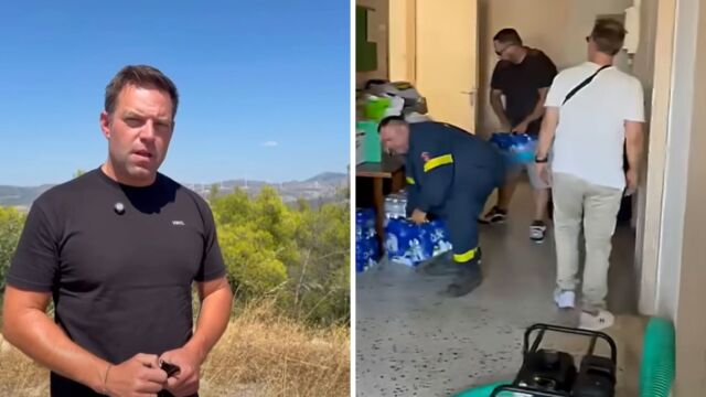 Στα Βίλια, δίπλα στους πυροσβέστες, ο Στέφανος Κασσελάκης: “Ώρα πολιτικών ευθυνών και βοήθειας” (Βίντεο)